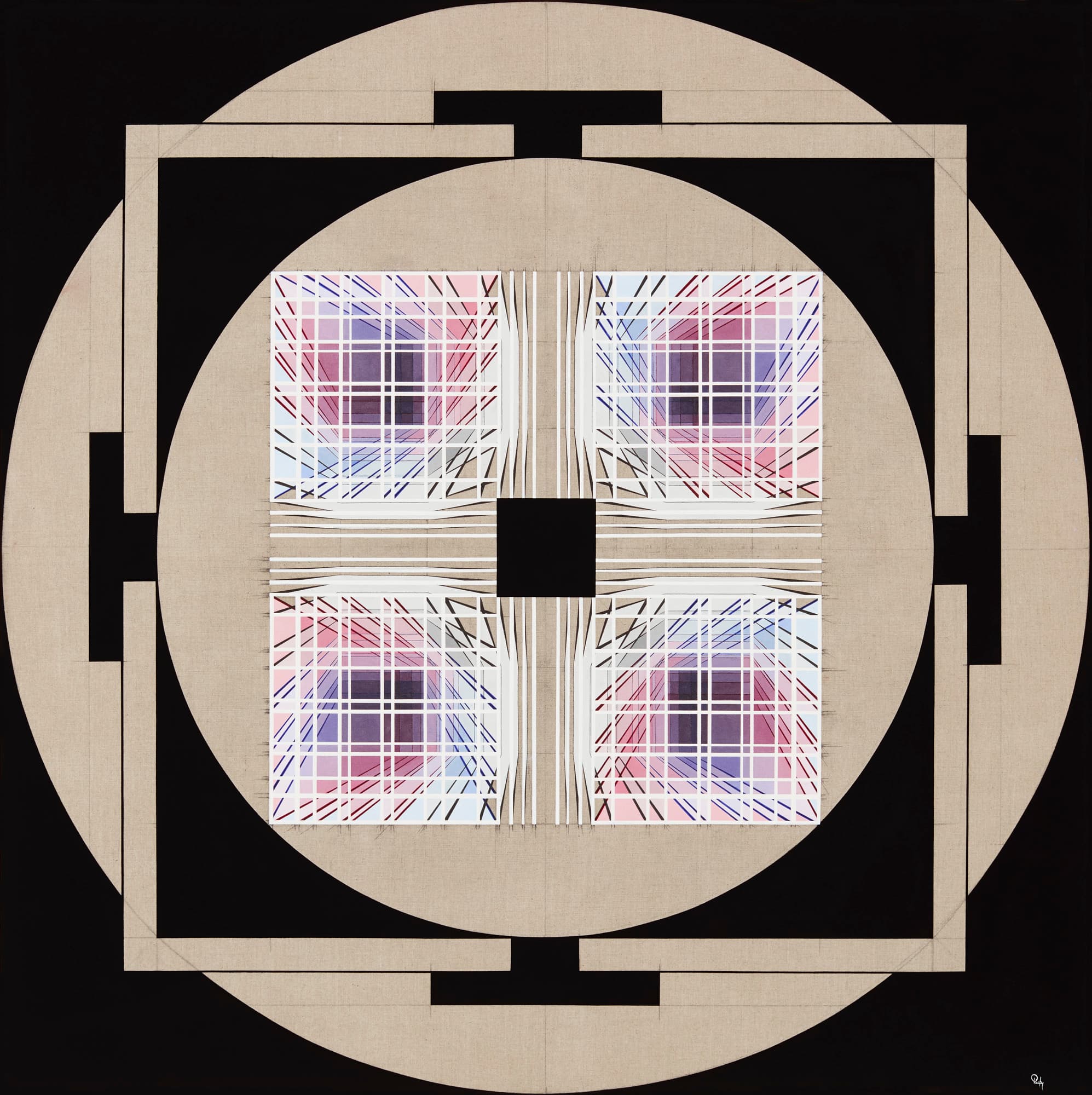 Genetic Portal I, 2025, Oil on linen, 130×130cm, Photographed by Lenka Rayn H