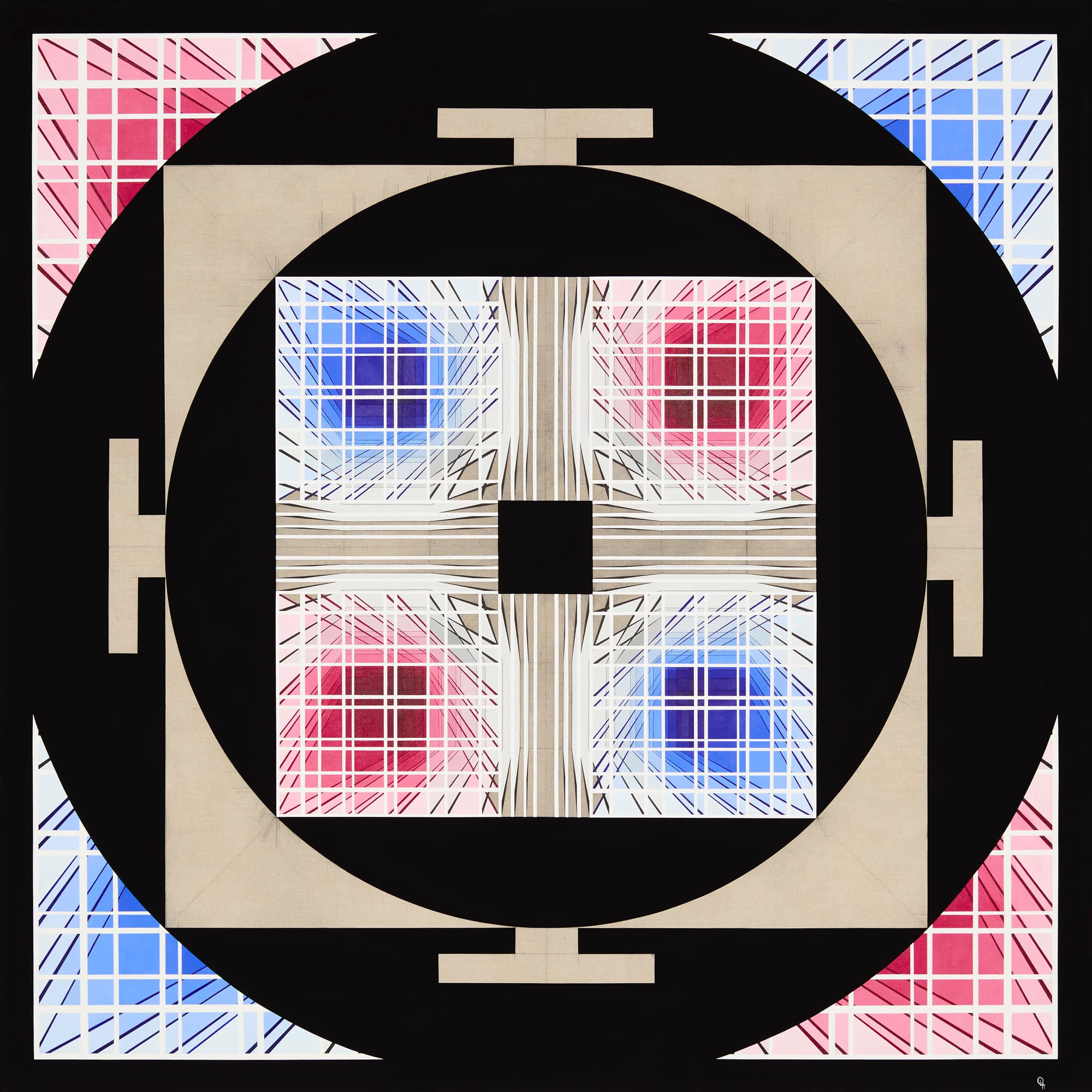 Genetic Portal II, 2025, Oil on linen, 170×170cm, Photographed by Lenka Rayn H